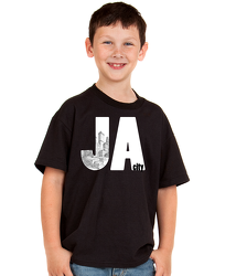 JA City t-shirt, black and white